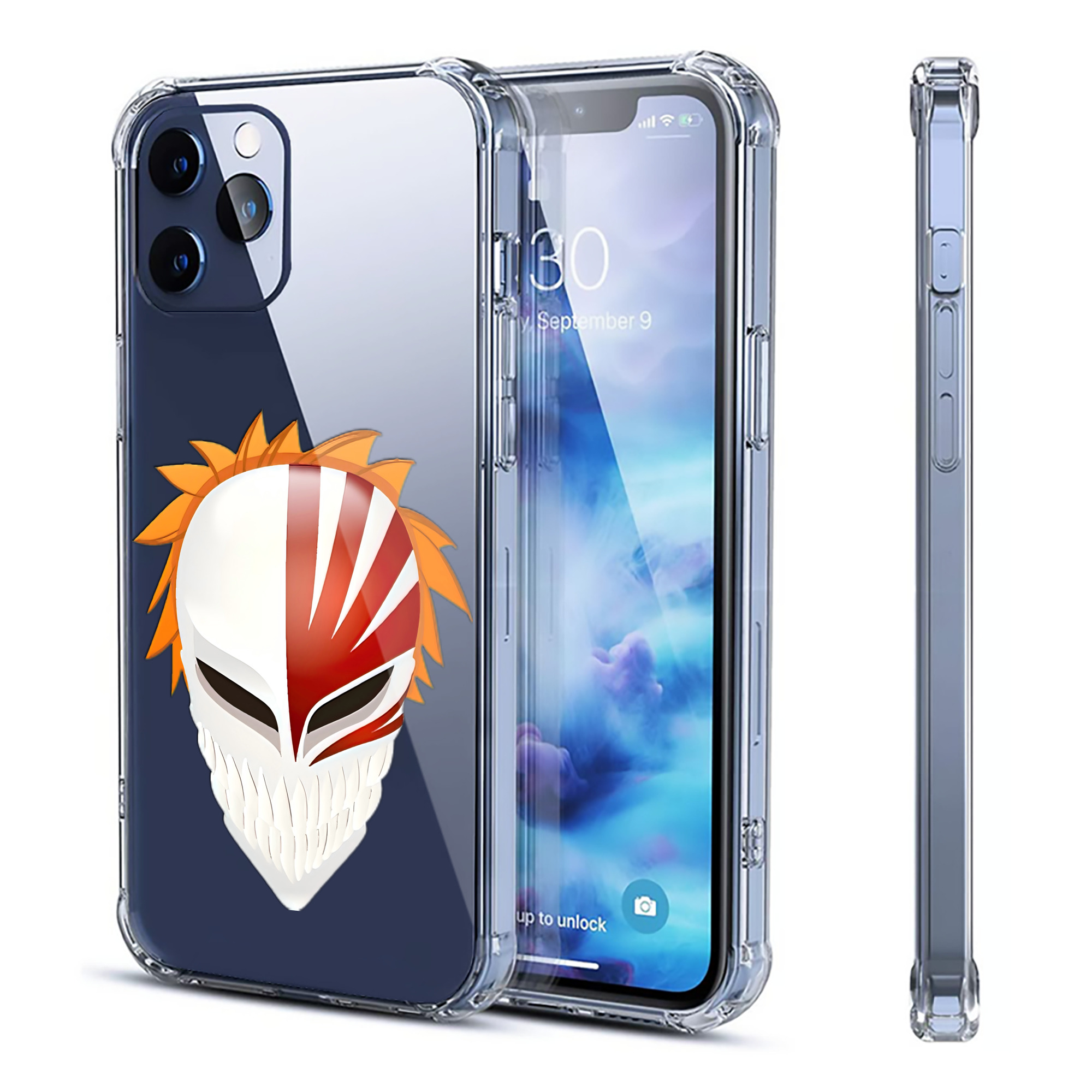 （画像用） ブリーチ 黒崎一護（くろさき いちご）BLEACH Kurosaki Ichigo 【iPhone 12シリーズ対応】透明スマホケース（クリアソフトケース）